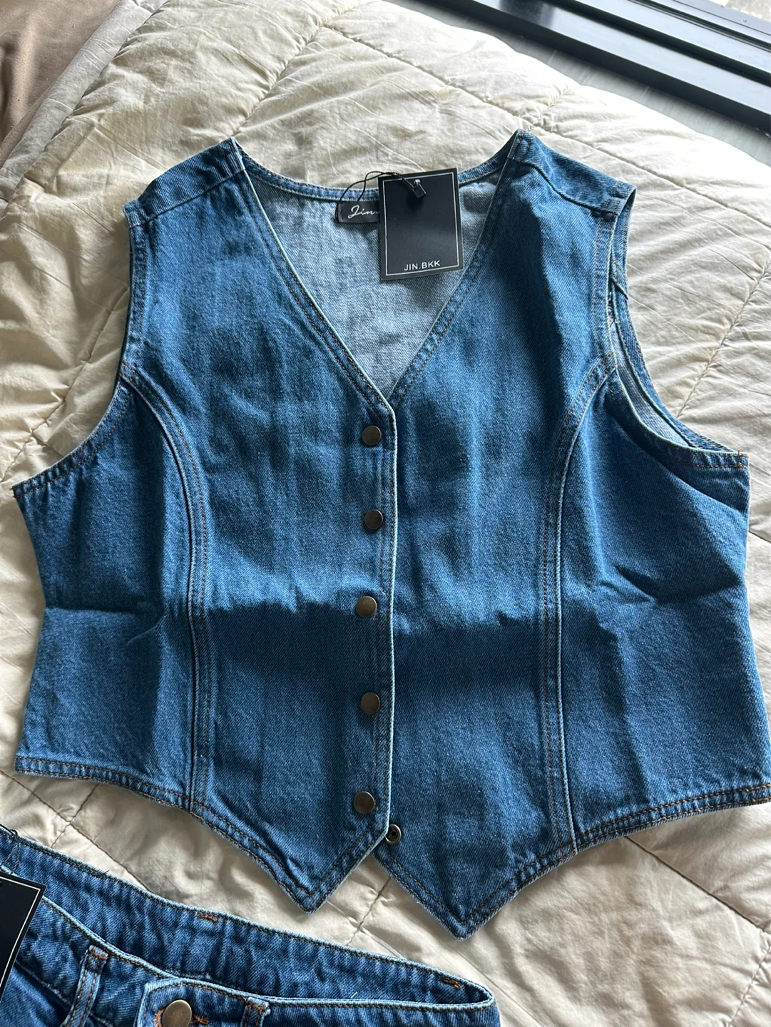 JIN BKK Denim Vest and Shorts Set - photo 2