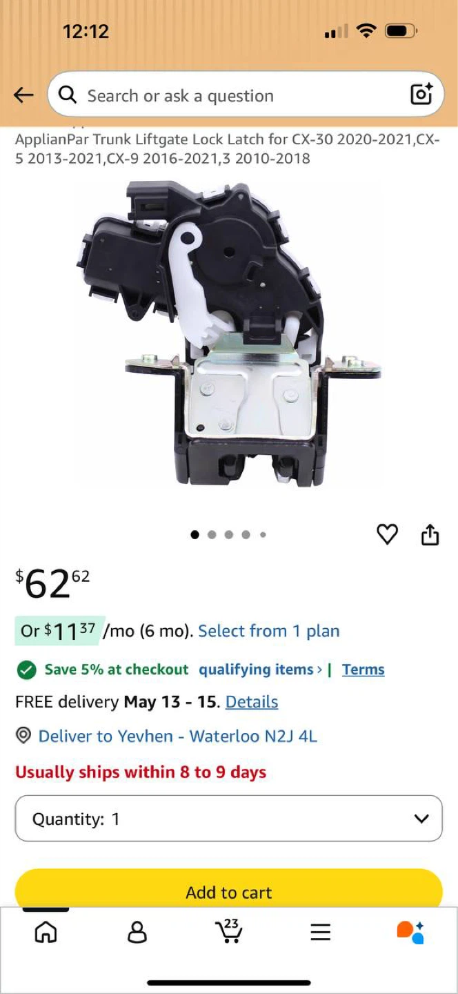Trunk Liftgate Lock Latch – Mazda CX-3 / CX-5 / CX-9