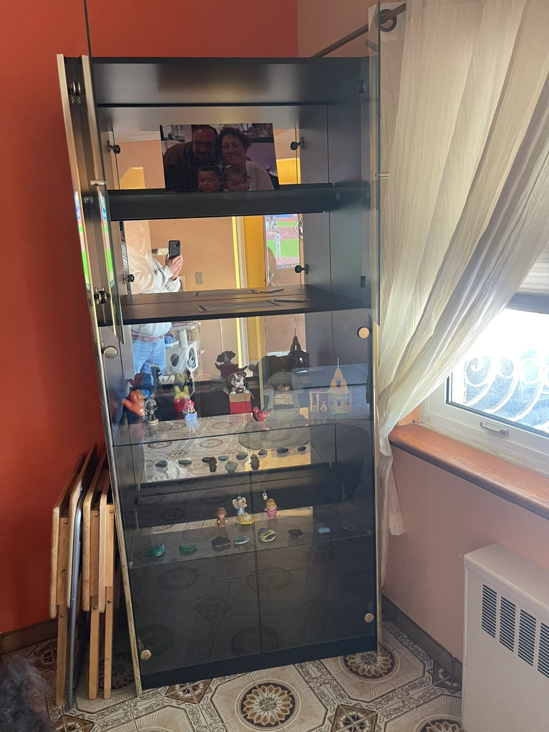 Tall Display Cabinet with Glass Doors