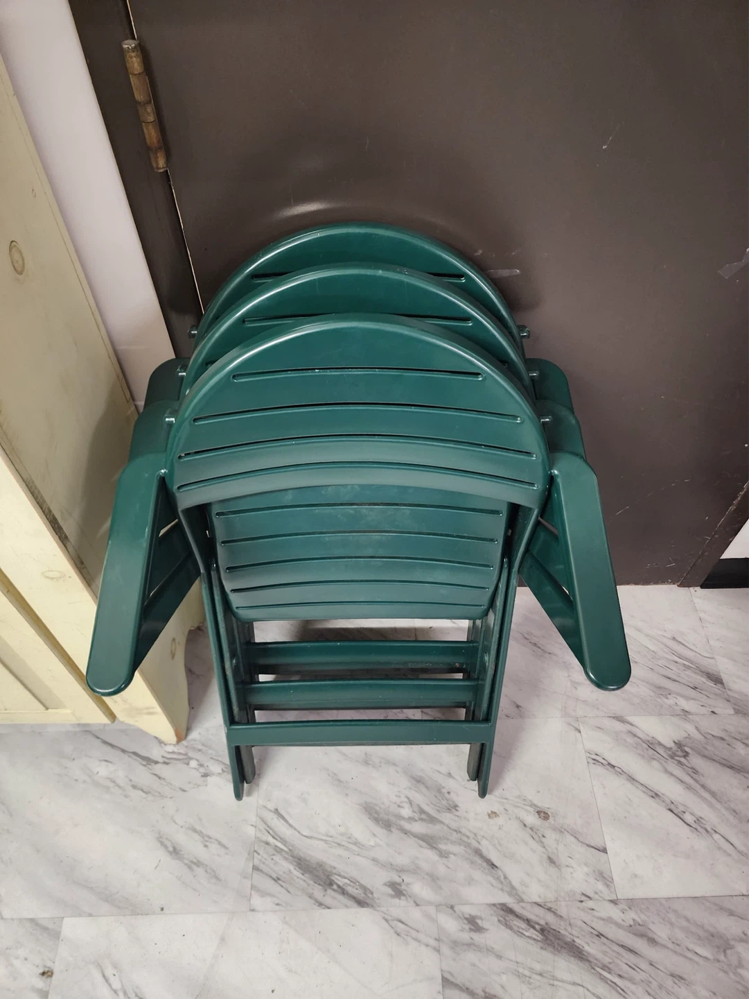 Green Folding Patio Chairs (Set of 3) - photo 2