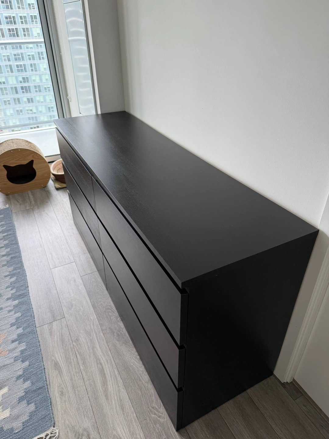 lKEA Black 6-Drawer Dresser