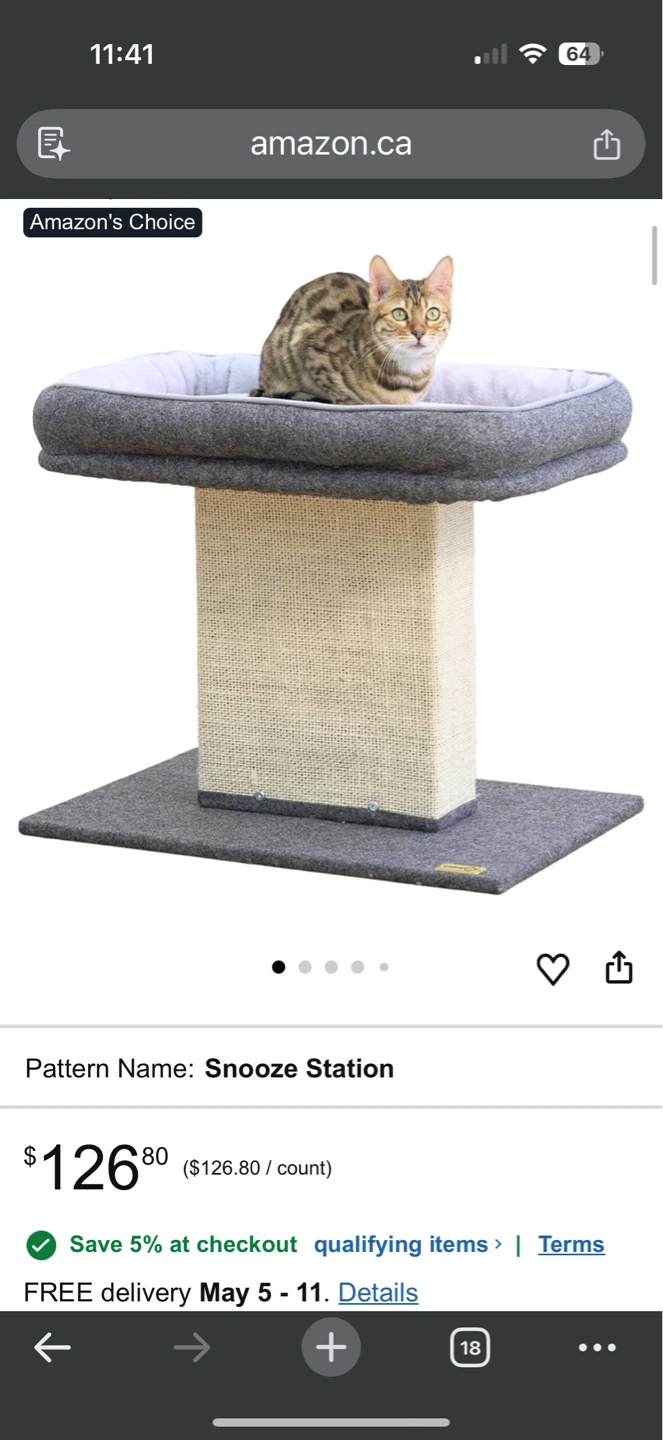 Cat Bed + Scratching Post (Minimalist)