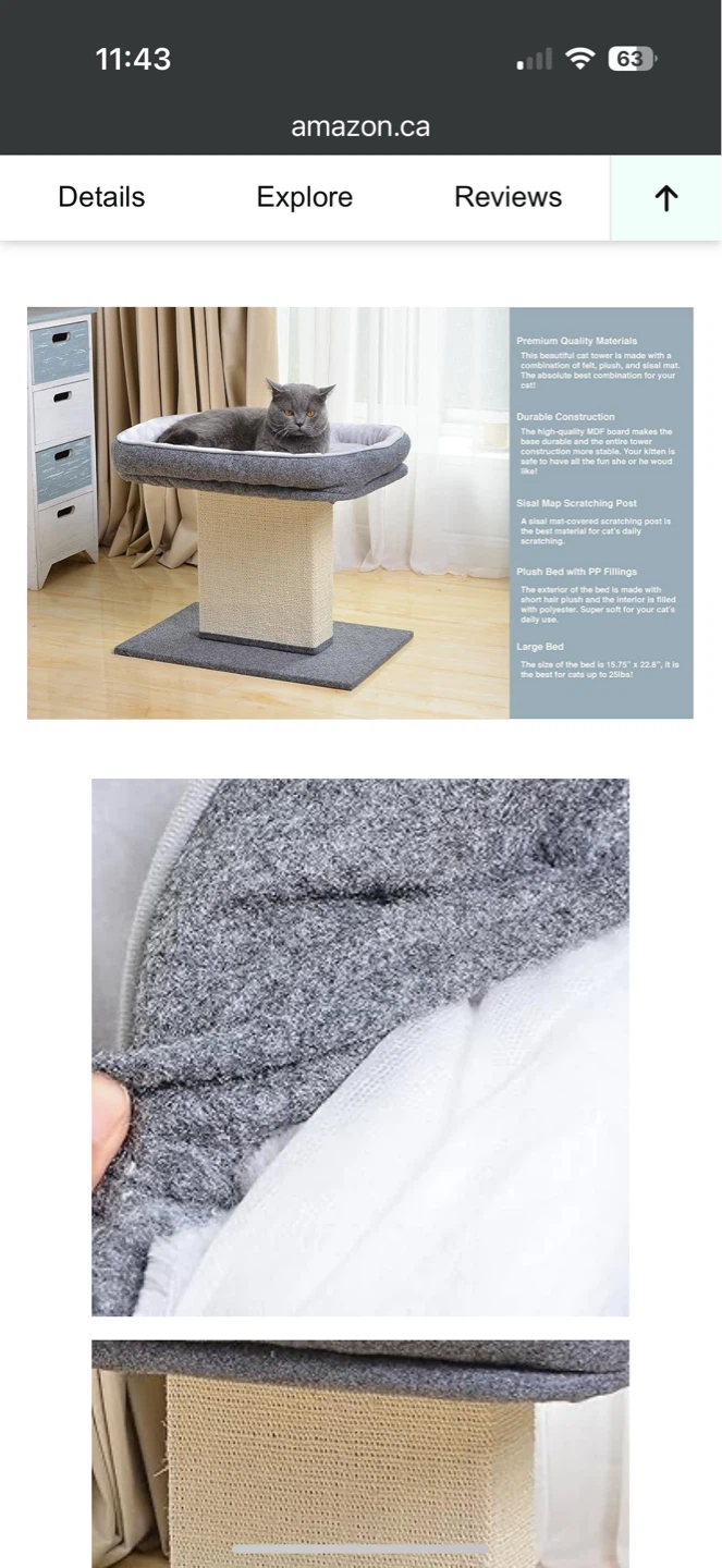 Cat Bed + Scratching Post (Minimalist) - photo 3