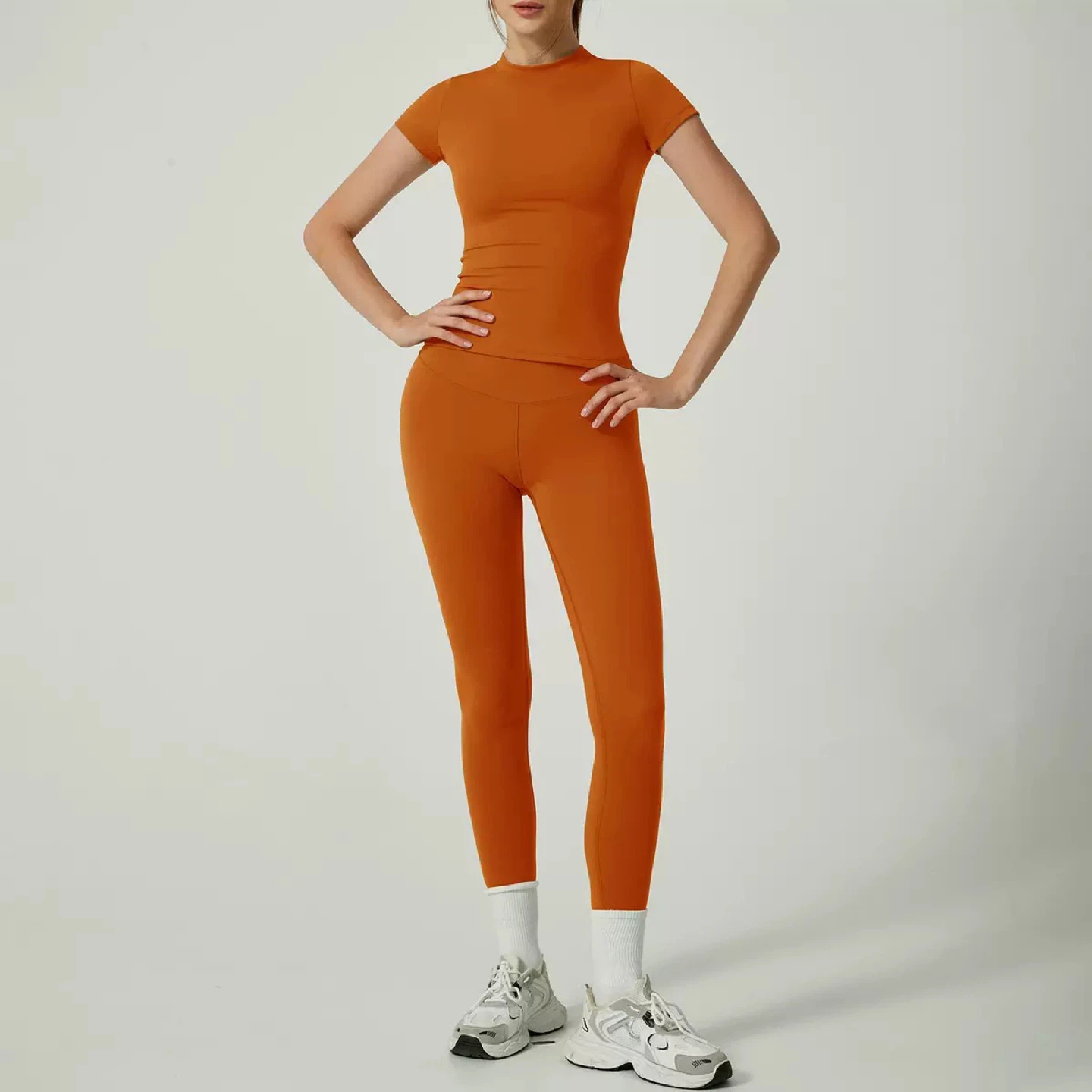 Orange T-Shirt and Leggings Set - XL - photo 3