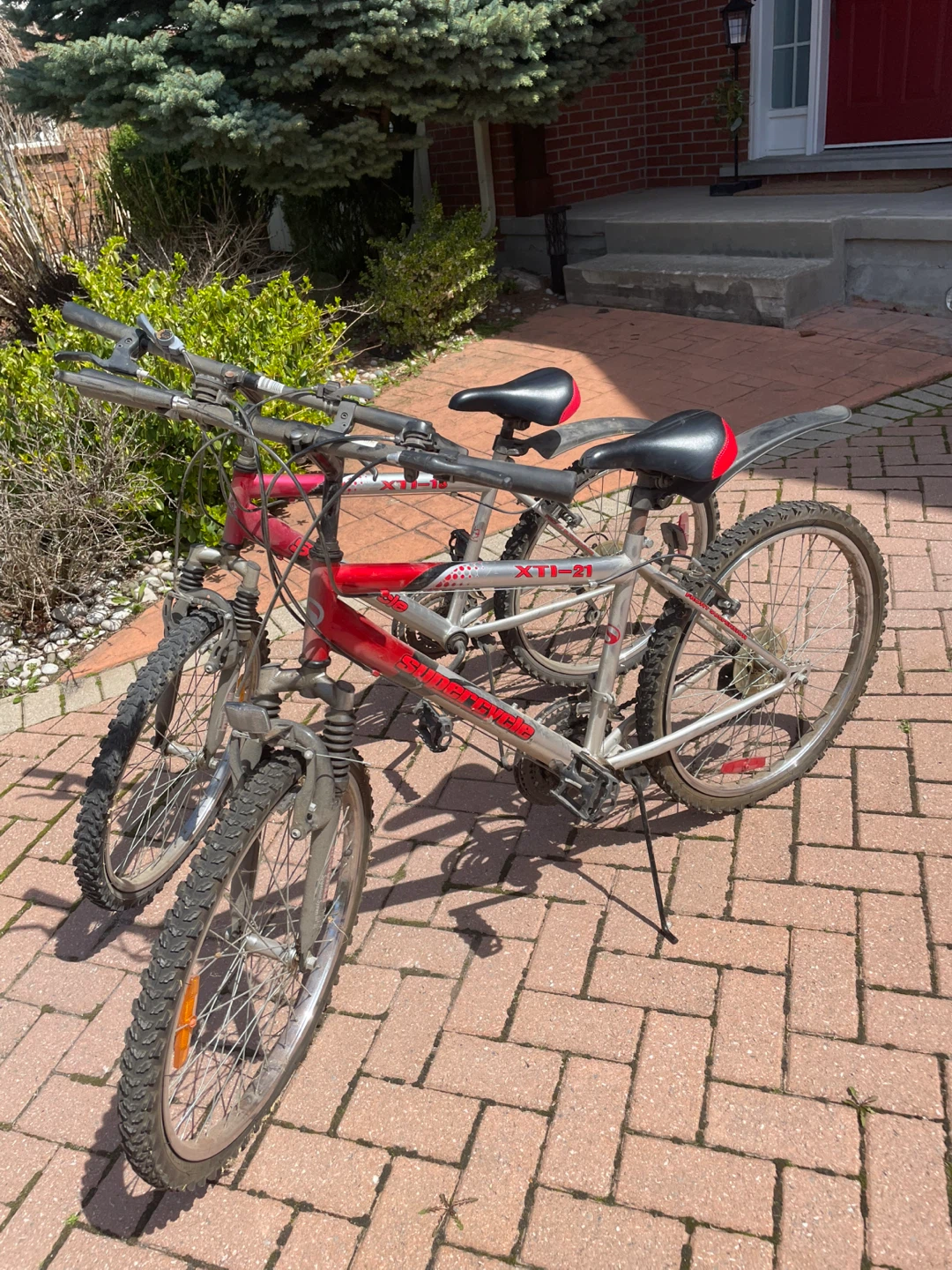 Two Mountain Bikes - Red and Silver - photo 3
