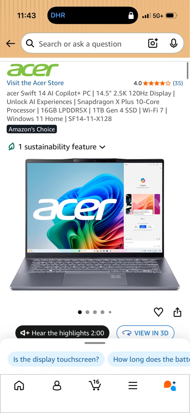 Brand New Acer Laptop worth $900