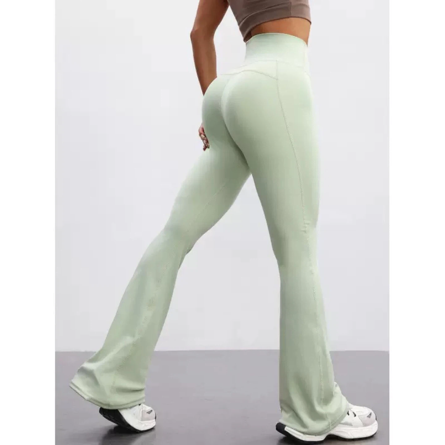 Flared Leggings - Red & Sage Green - photo 3