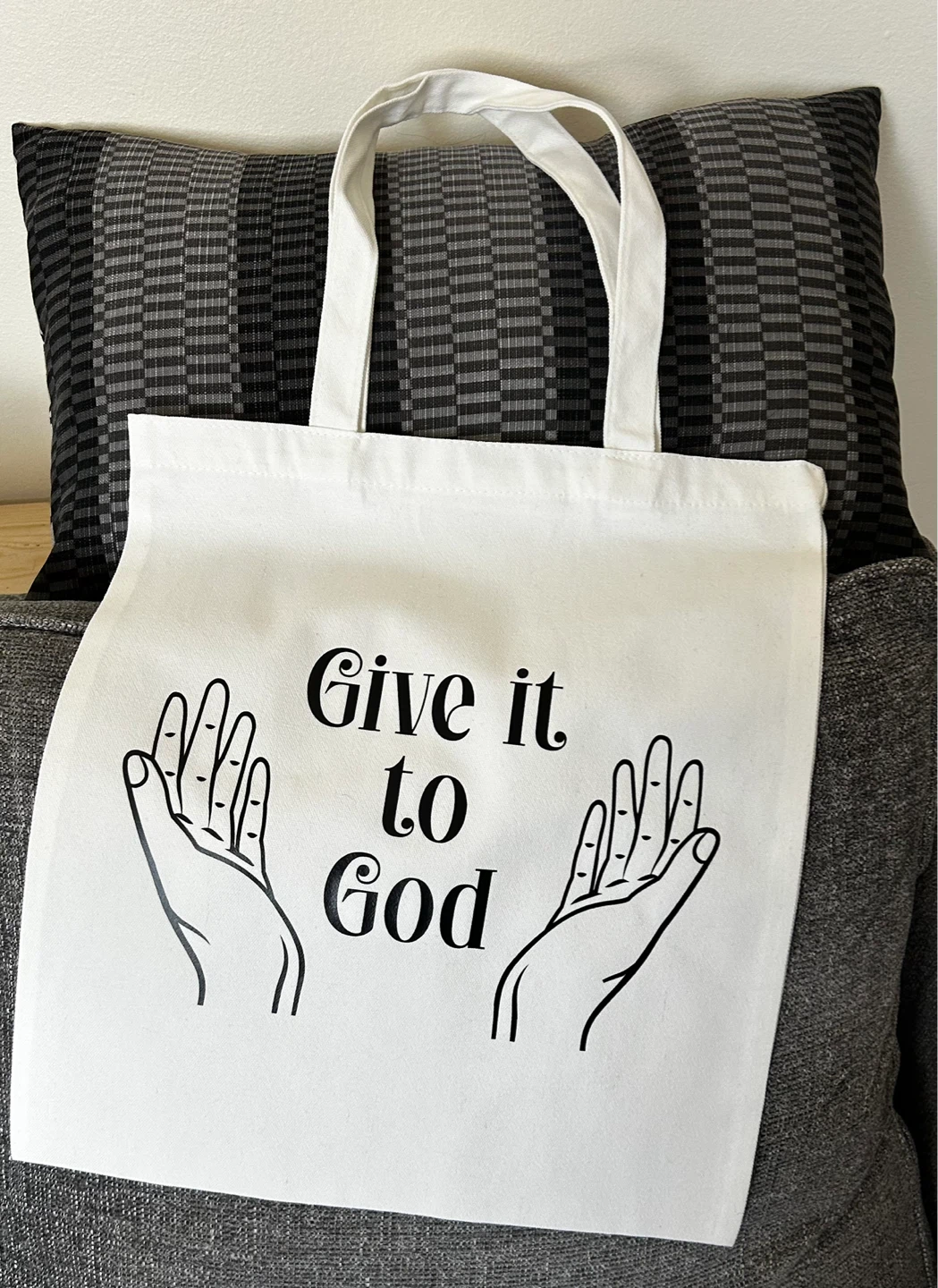 White Canvas Tote Bags - Christian Sayings - photo 2