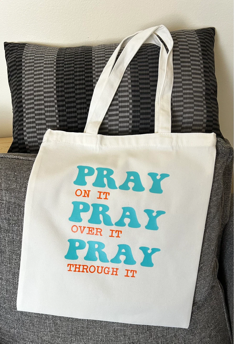 White Canvas Tote Bags - Christian Sayings