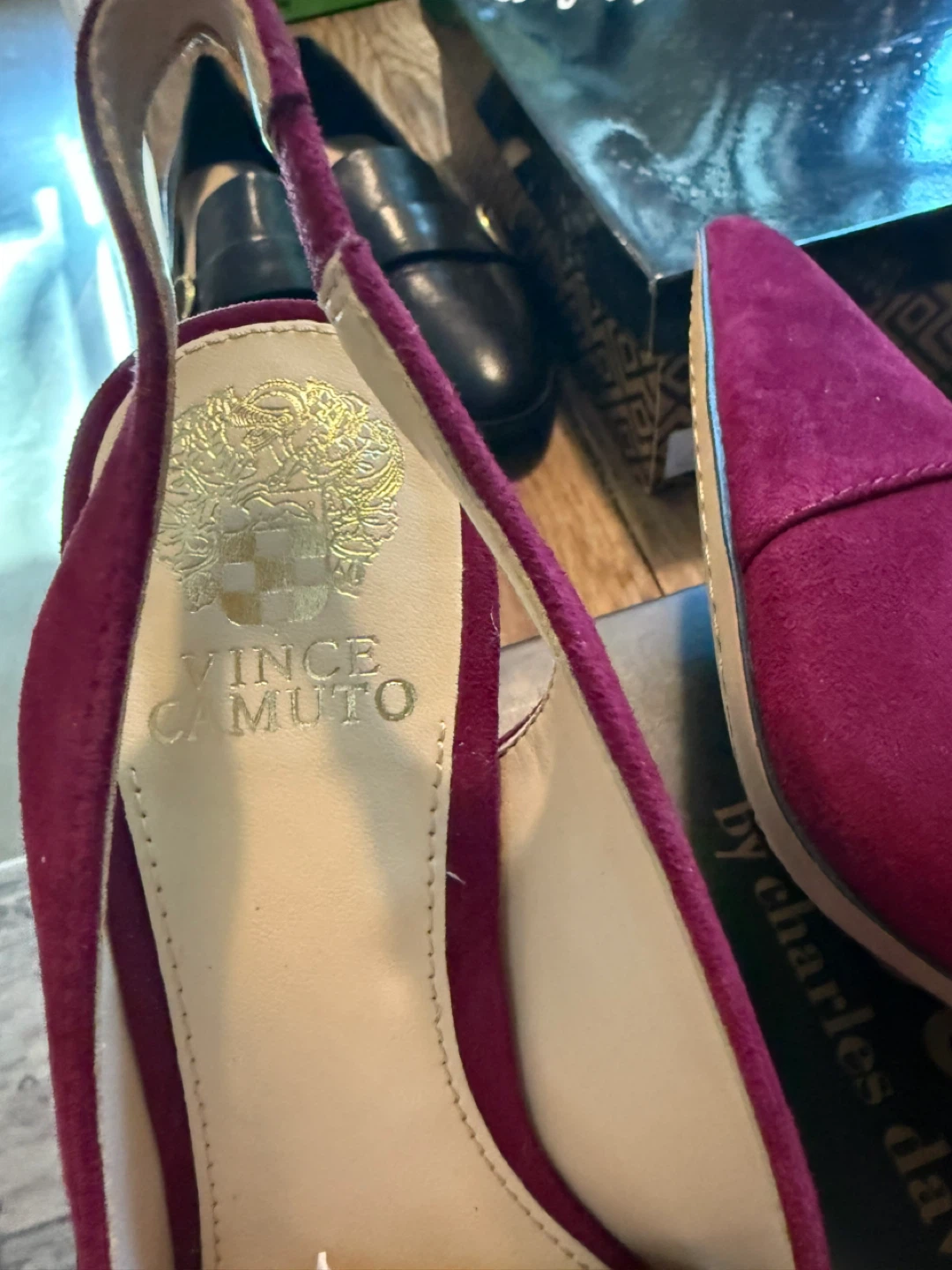 Vince Camuto Women's Ribbon Red Suede Slingback Heels Size 8.5M - photo 4