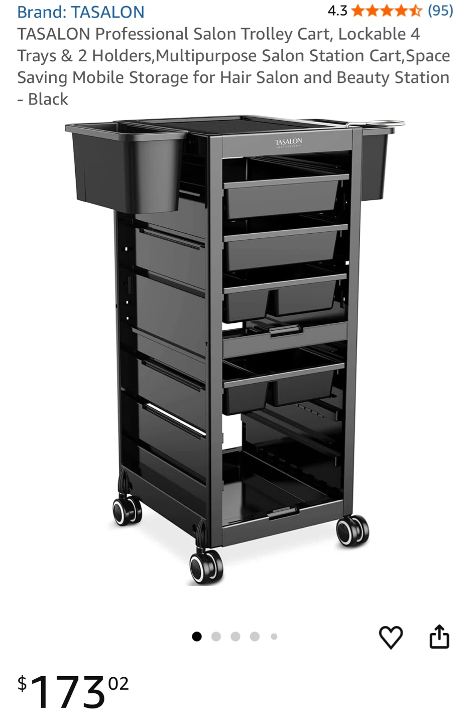 TASALON Professional Salon Trolley Cart