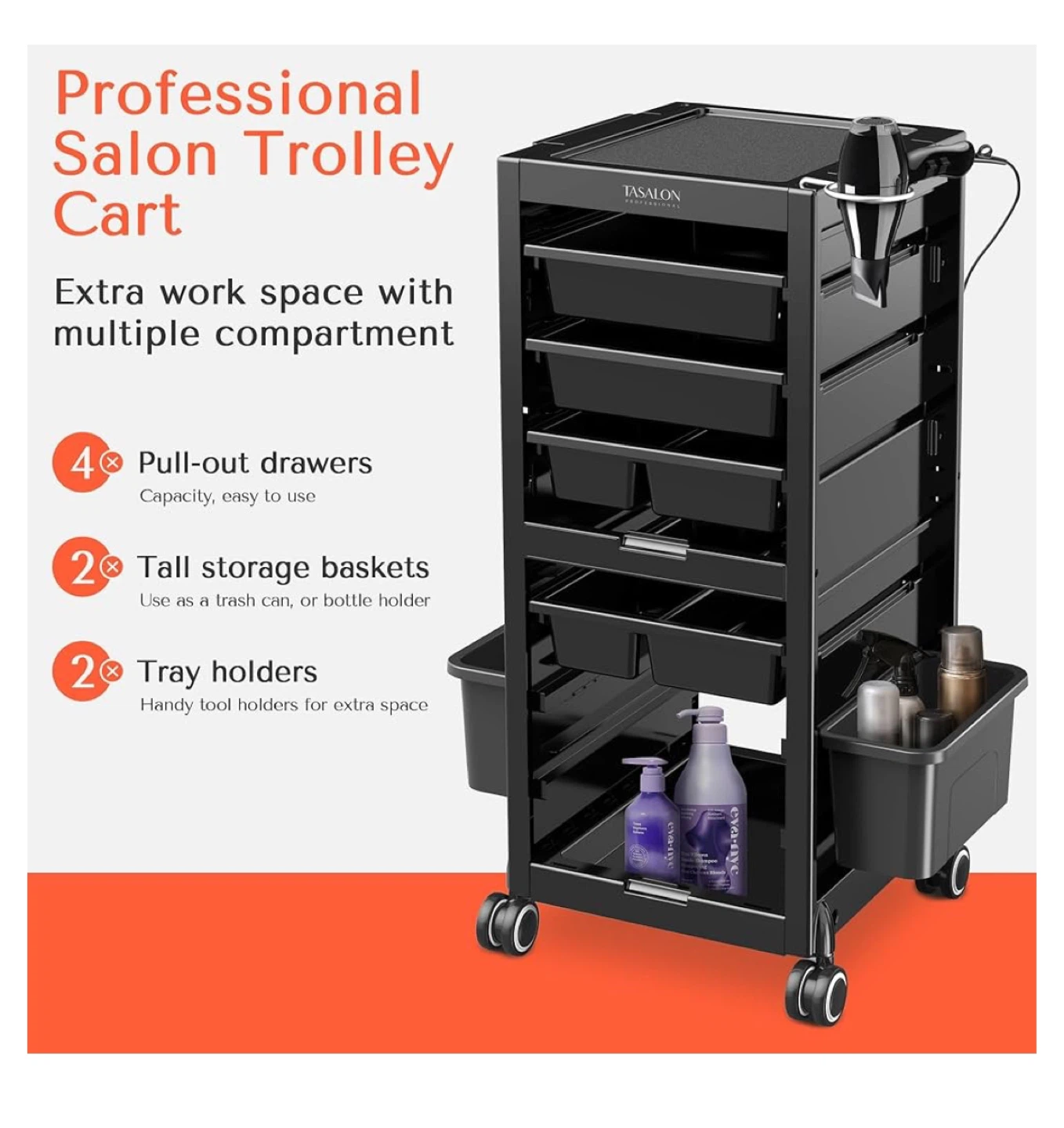 TASALON Professional Salon Trolley Cart - photo 5