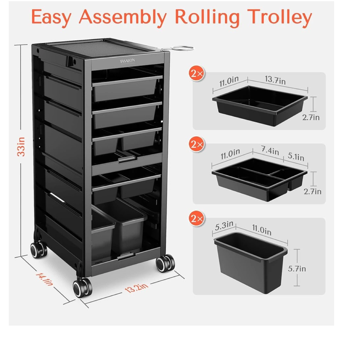 TASALON Professional Salon Trolley Cart - photo 2