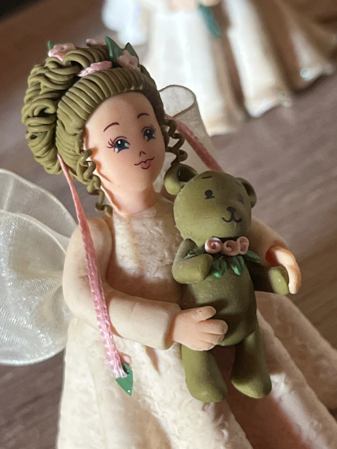 Angel Figurine Holding Teddy Bear - photo 5