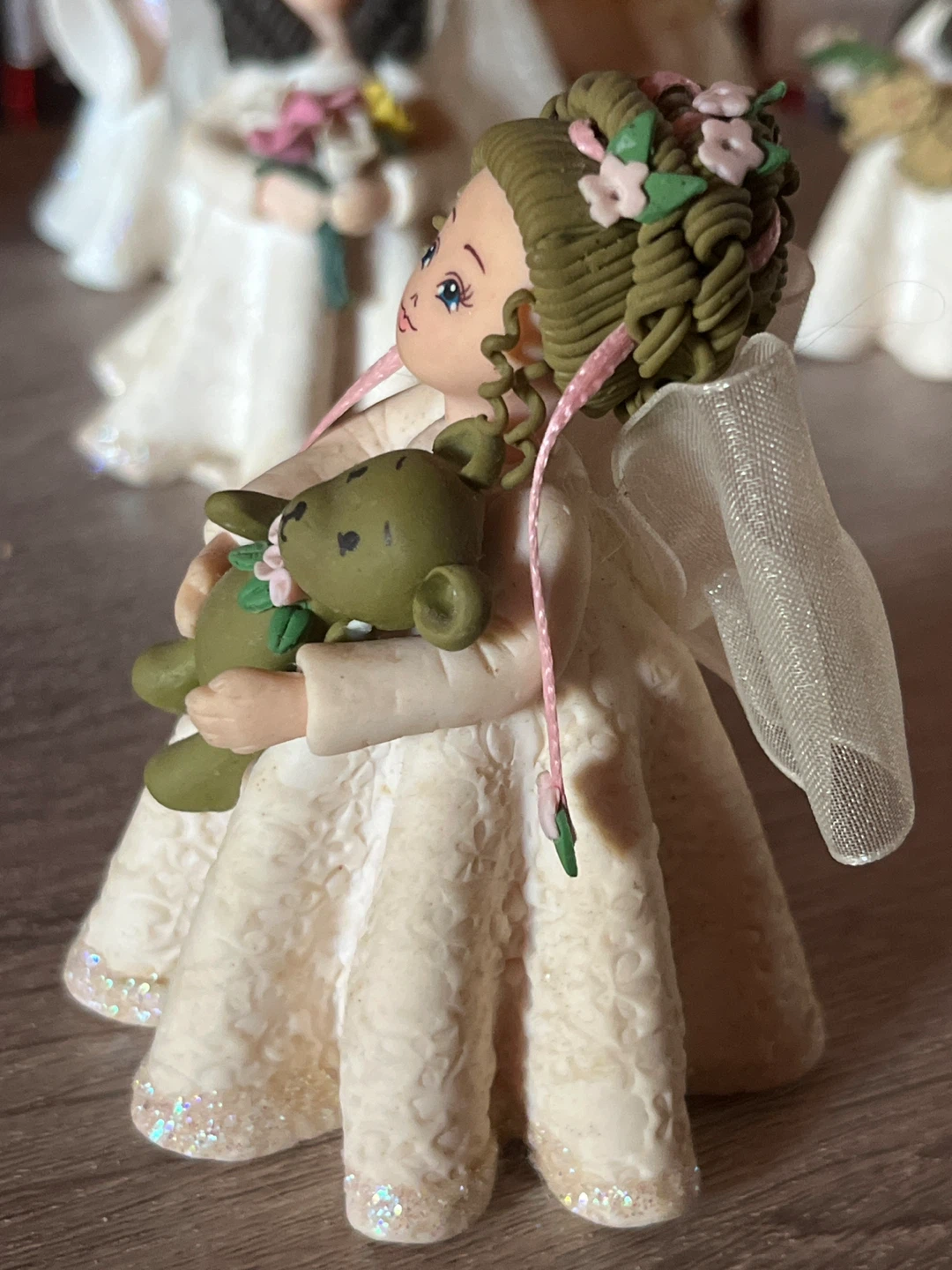 Angel Figurine Holding Teddy Bear - photo 3