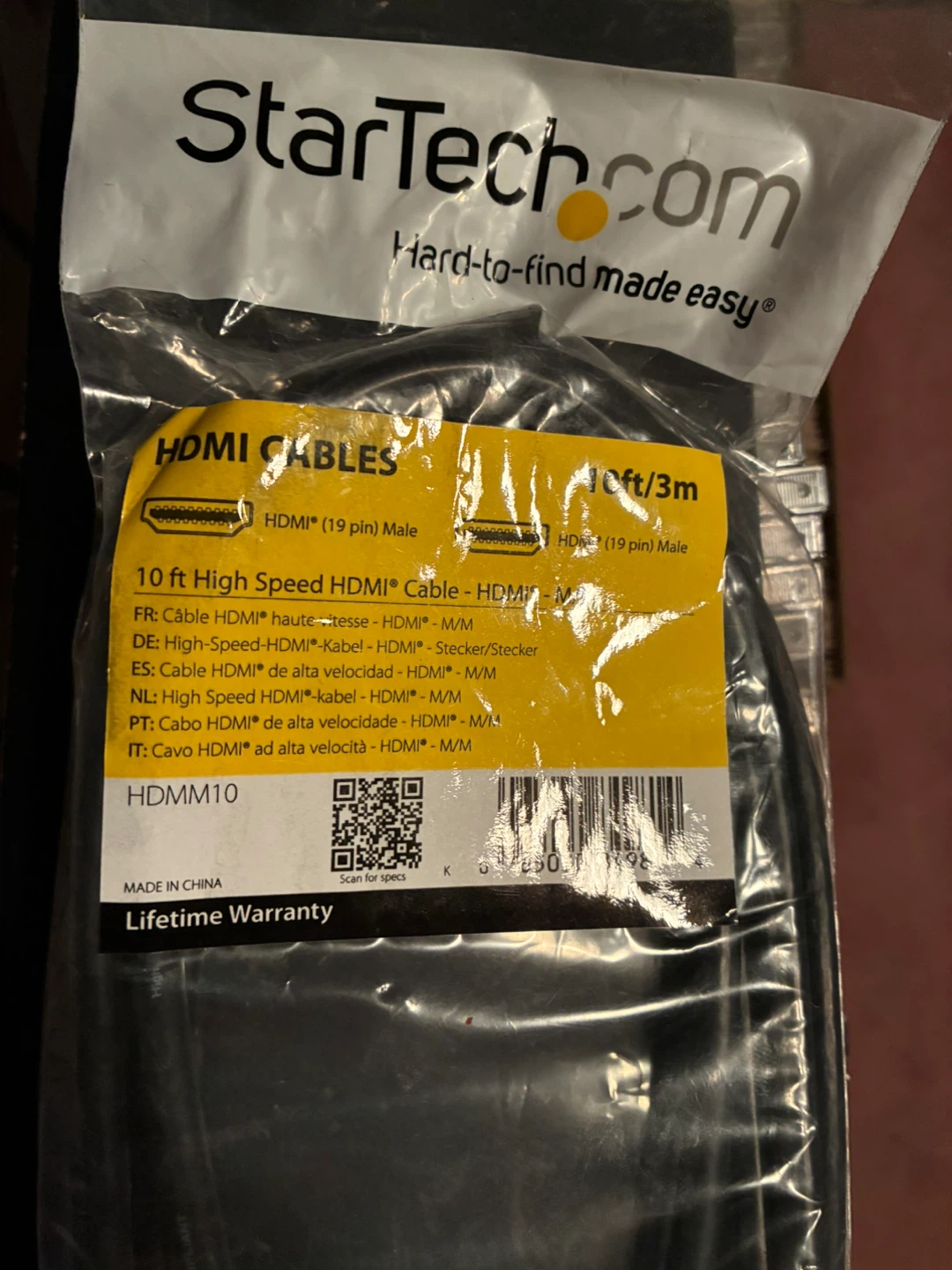 StarTech.com 10 ft High Speed HDMI Cable (HDMM10)
