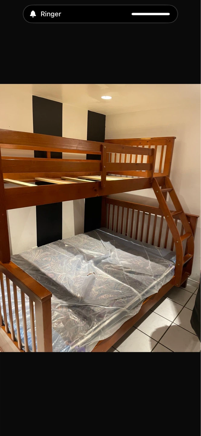 Wooden Bunk Bed with Mattress