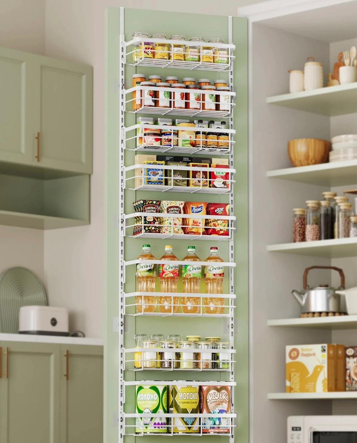 Asoibopi 8-Tier Adjustable Door Pantry Organizer with 8-Tier