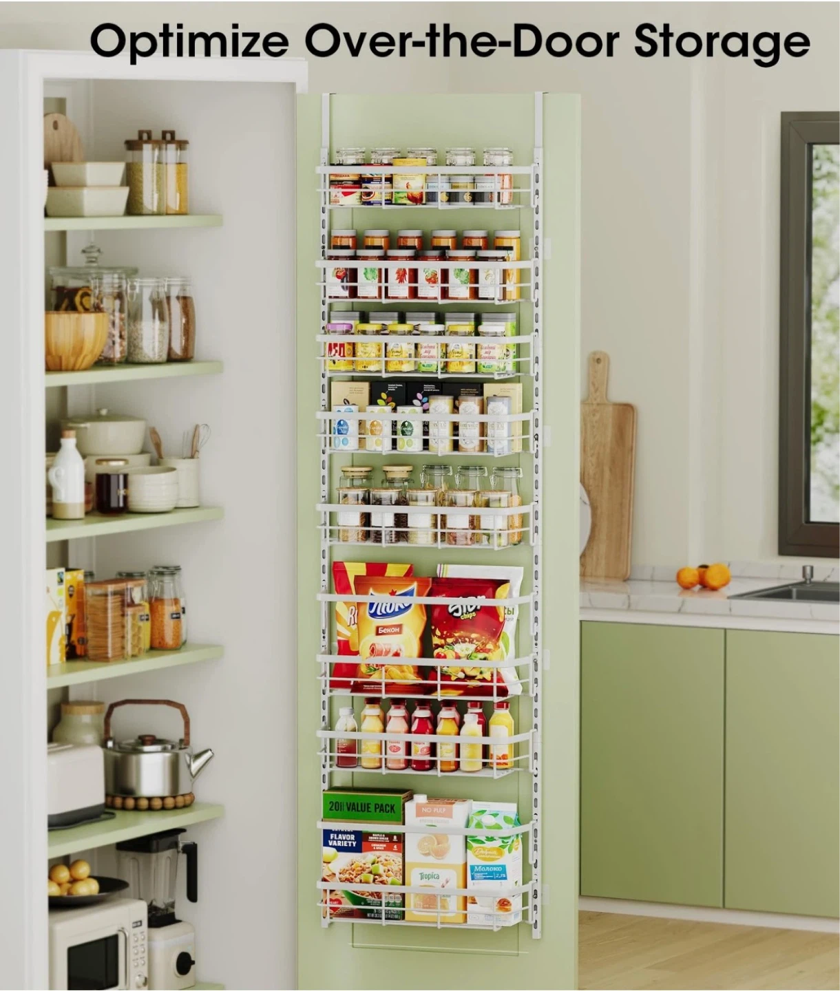 Asoibopi 8-Tier Adjustable Door Pantry Organizer with 8-Tier - photo 3