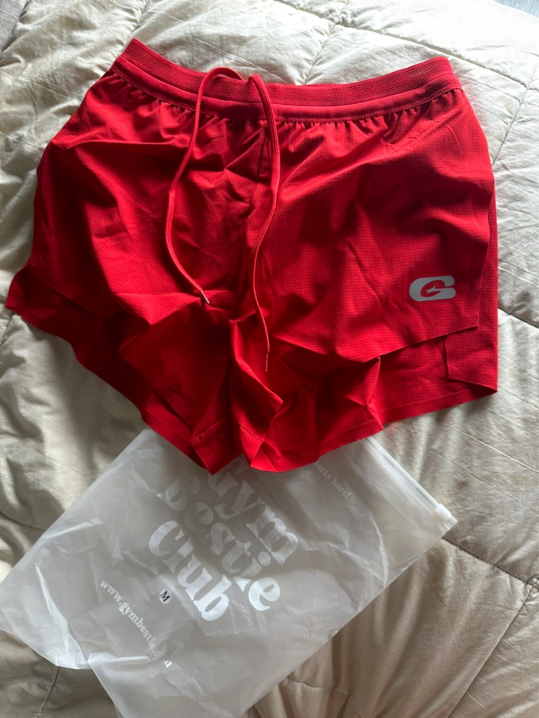 Gym Bestie Red Running Shorts - Size M - photo 4