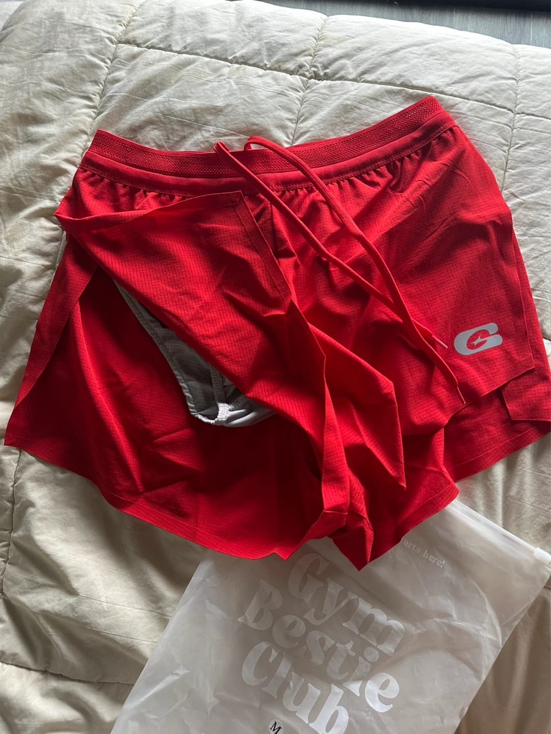 Gym Bestie Red Running Shorts - Size M - photo 3