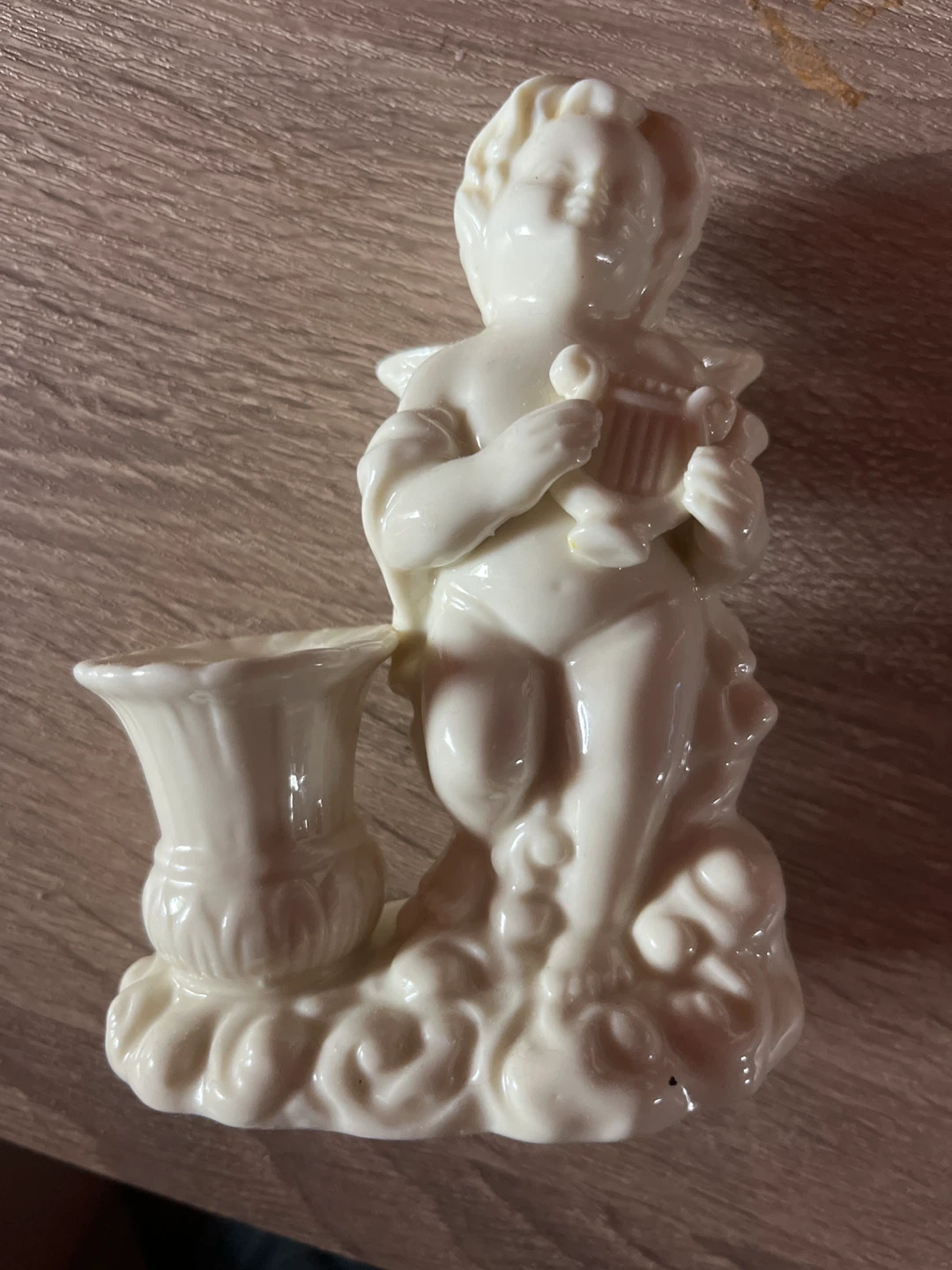 Cream Cherub Candlestick Holder