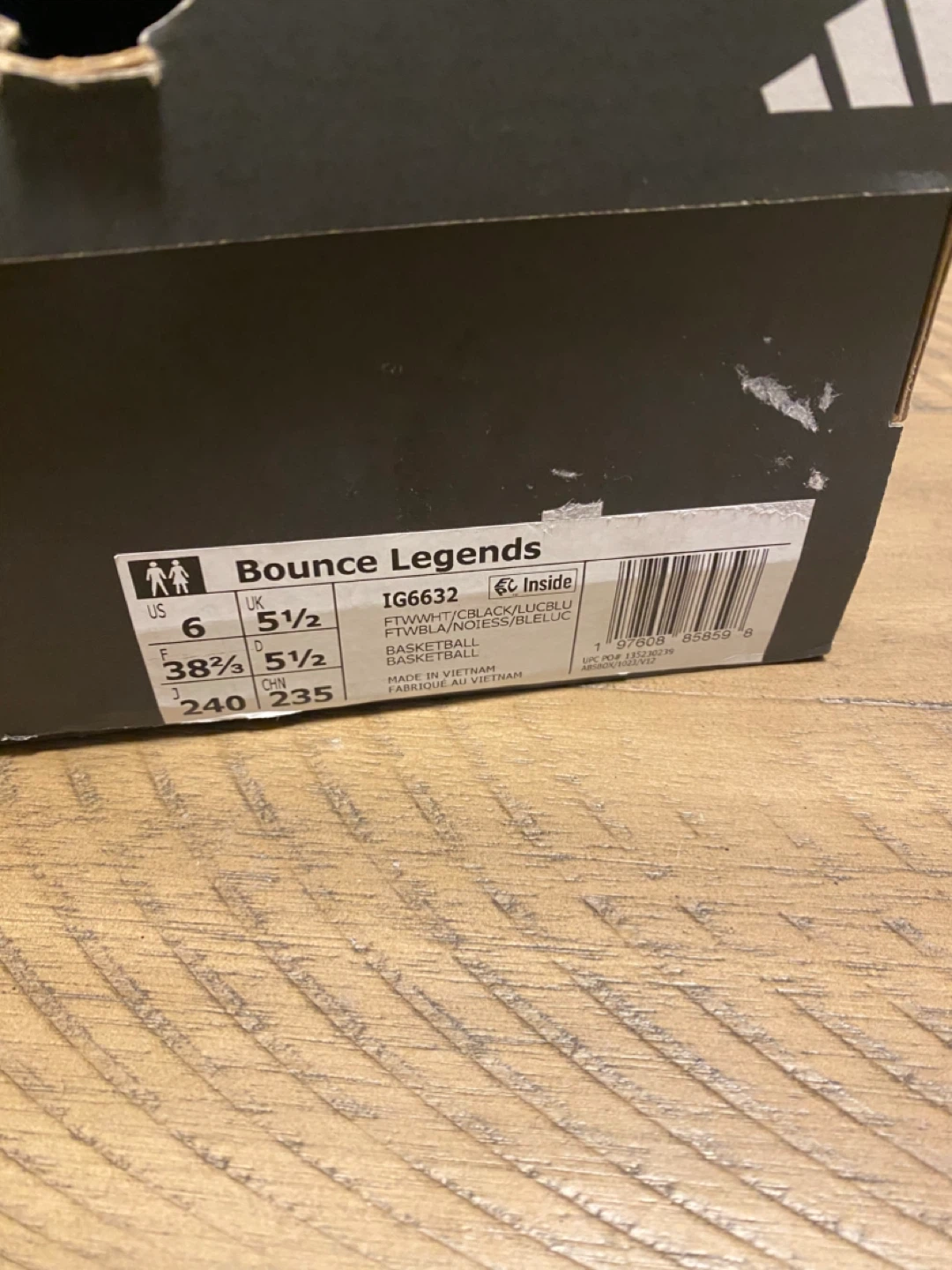 Adidas Bounce Legends Basketball Shoes - White/Blue - US Size 6 - photo 5
