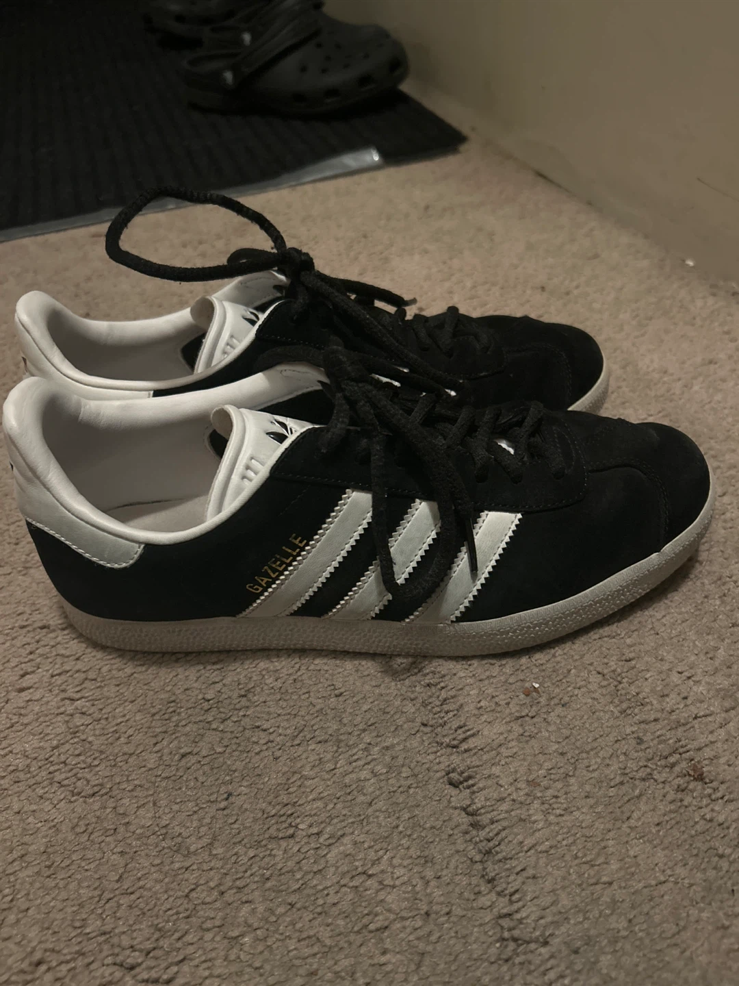 Adidas Gazelle Sneakers Black White Size 8.5 - photo 2