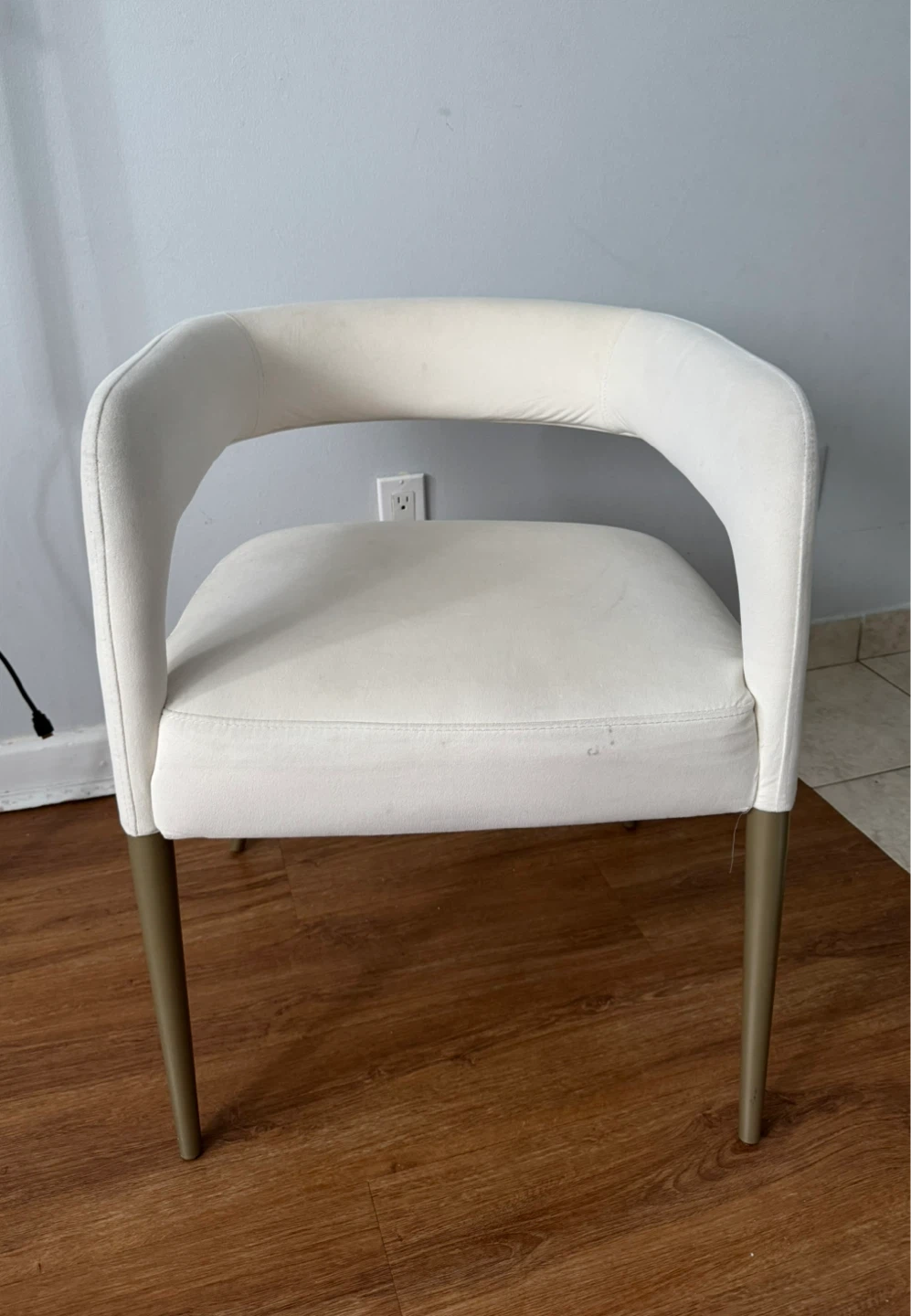 White Velvet Accent Chair