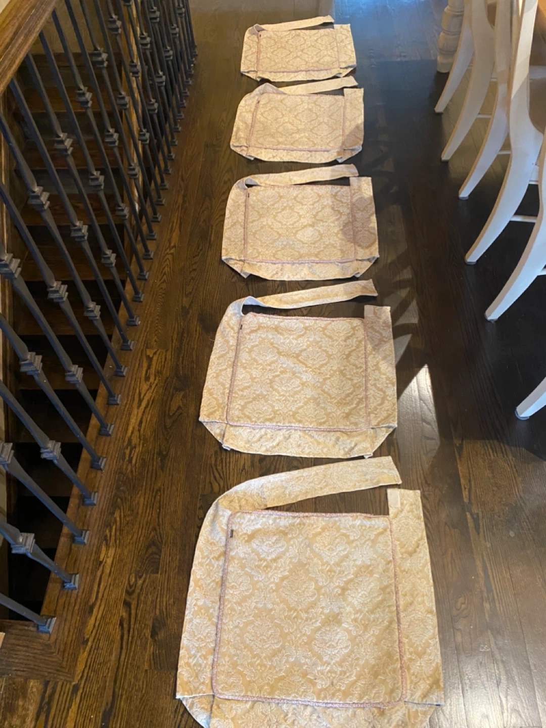 Jacquard Damask Dining Chair Seat Cushions (Set of 5) - photo 5