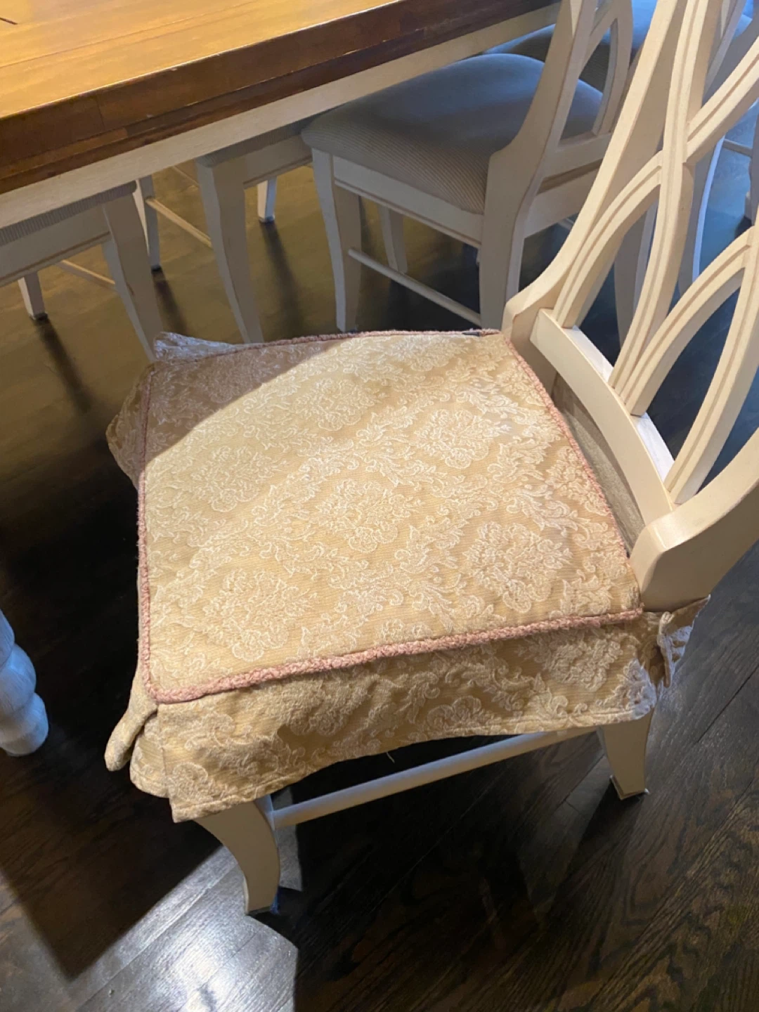 Jacquard Damask Dining Chair Seat Cushions (Set of 5) - photo 3