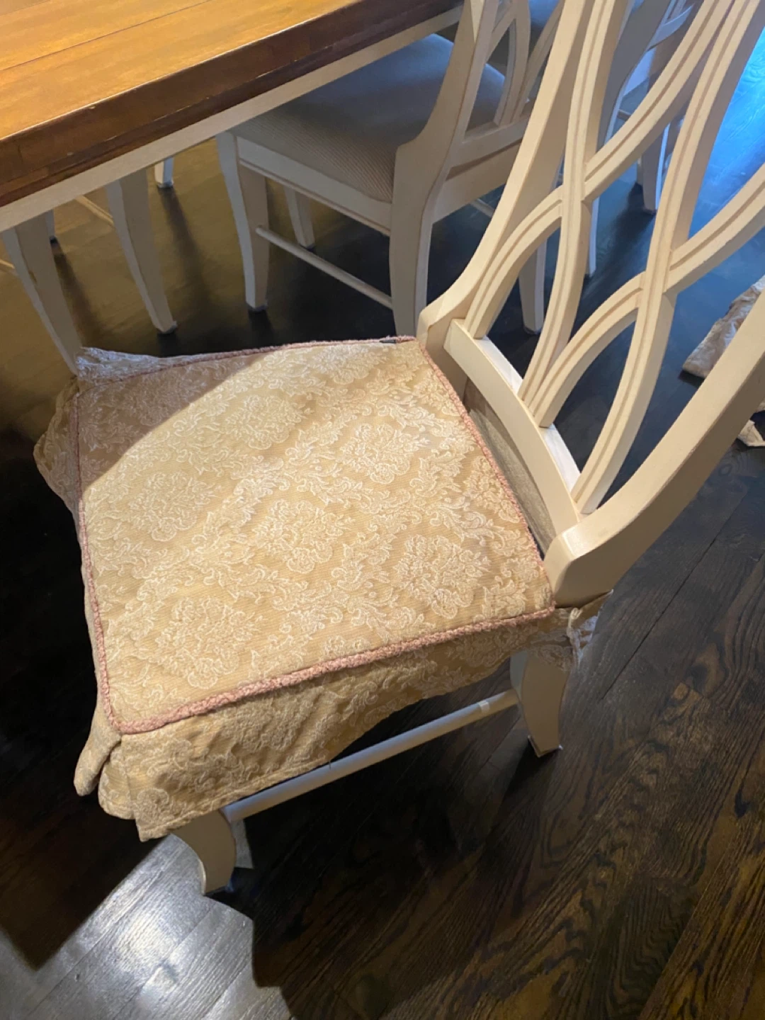 Jacquard Damask Dining Chair Seat Cushions (Set of 5) - photo 2