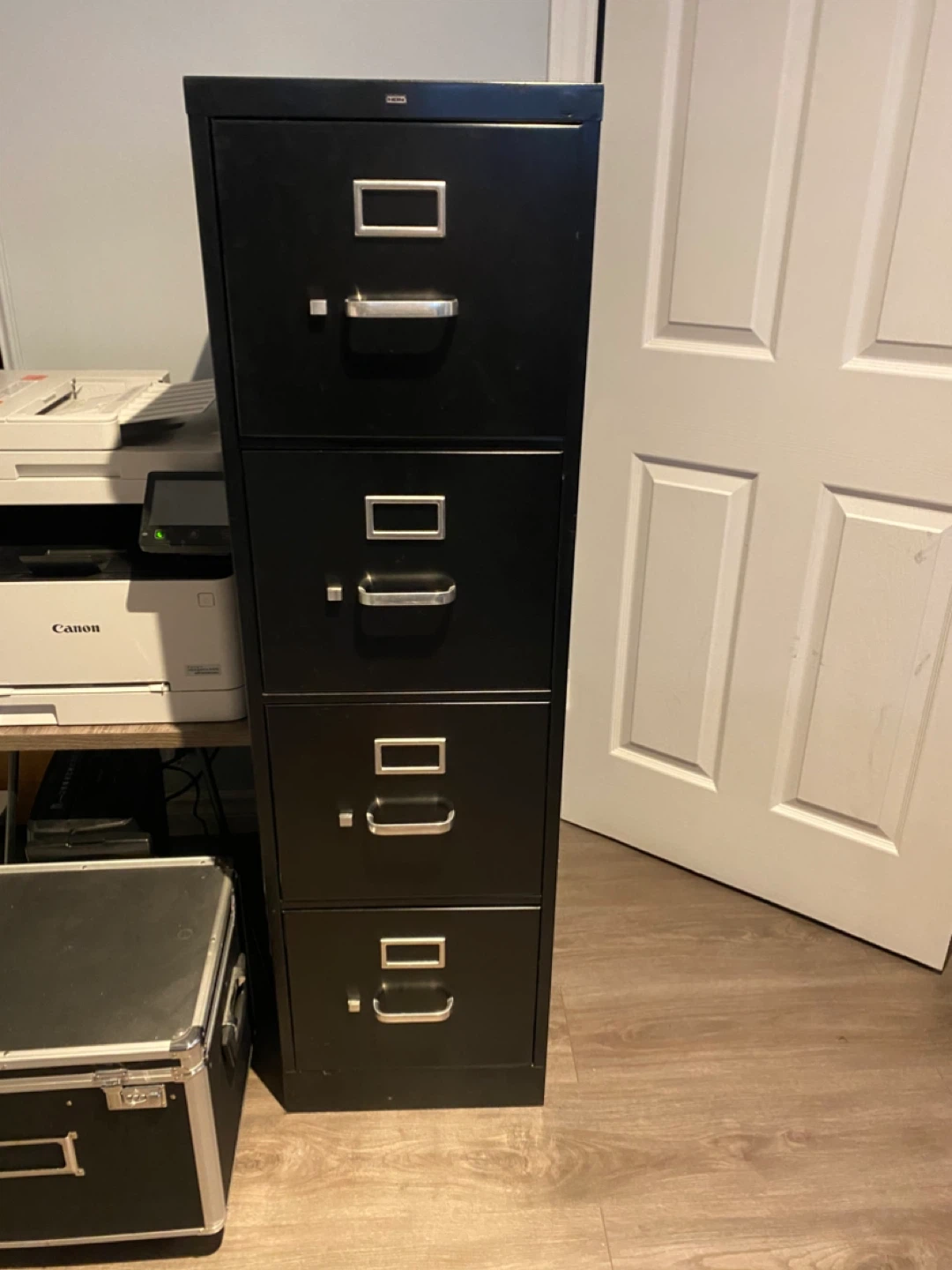 Black 4-Drawer Metal Filing Cabinet