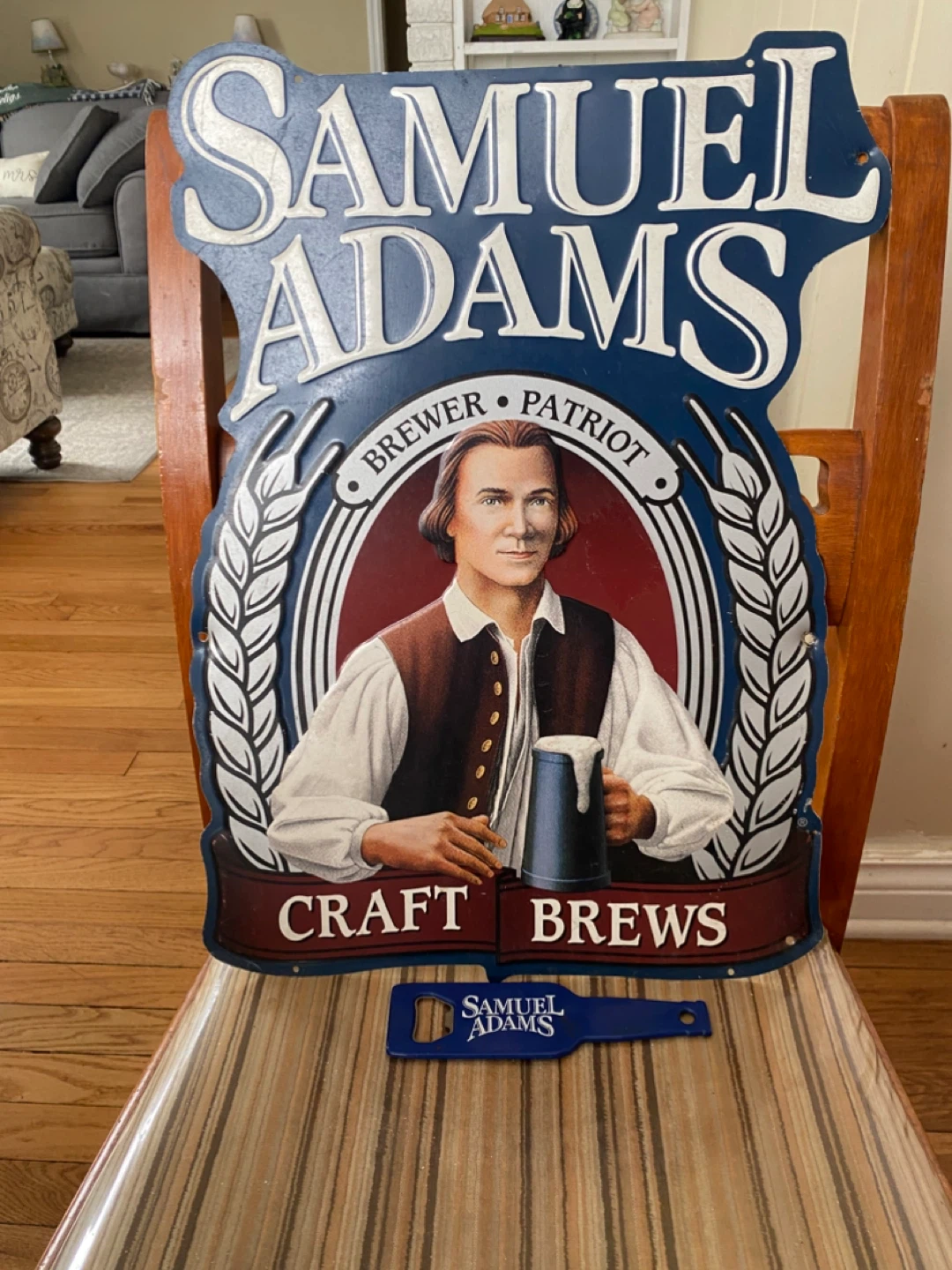 Samuel Adams "Brewer Patriot" Metal Sign with Bottle Opener