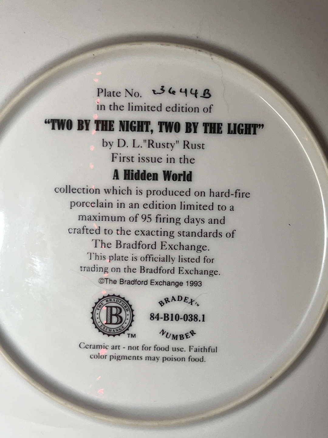 "Two by the Night, Two by the Light" Collector Plate - photo 5