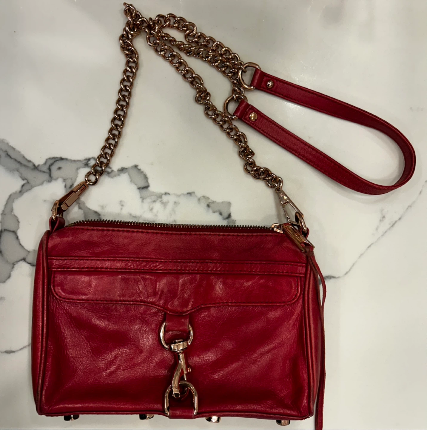 Rebecca Minkoff Red Leather MAC Crossbody Bag