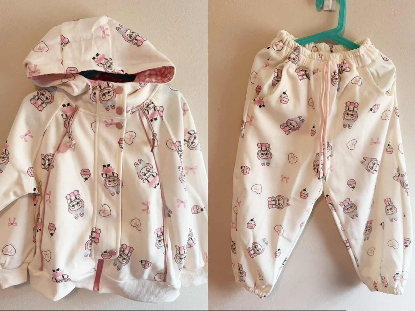 Kids Labubu light Hoodie and Pants Set 6-7T