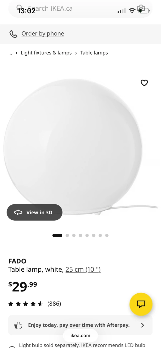 IKEA FADO Table Lamp - White, 25 cm - photo 2