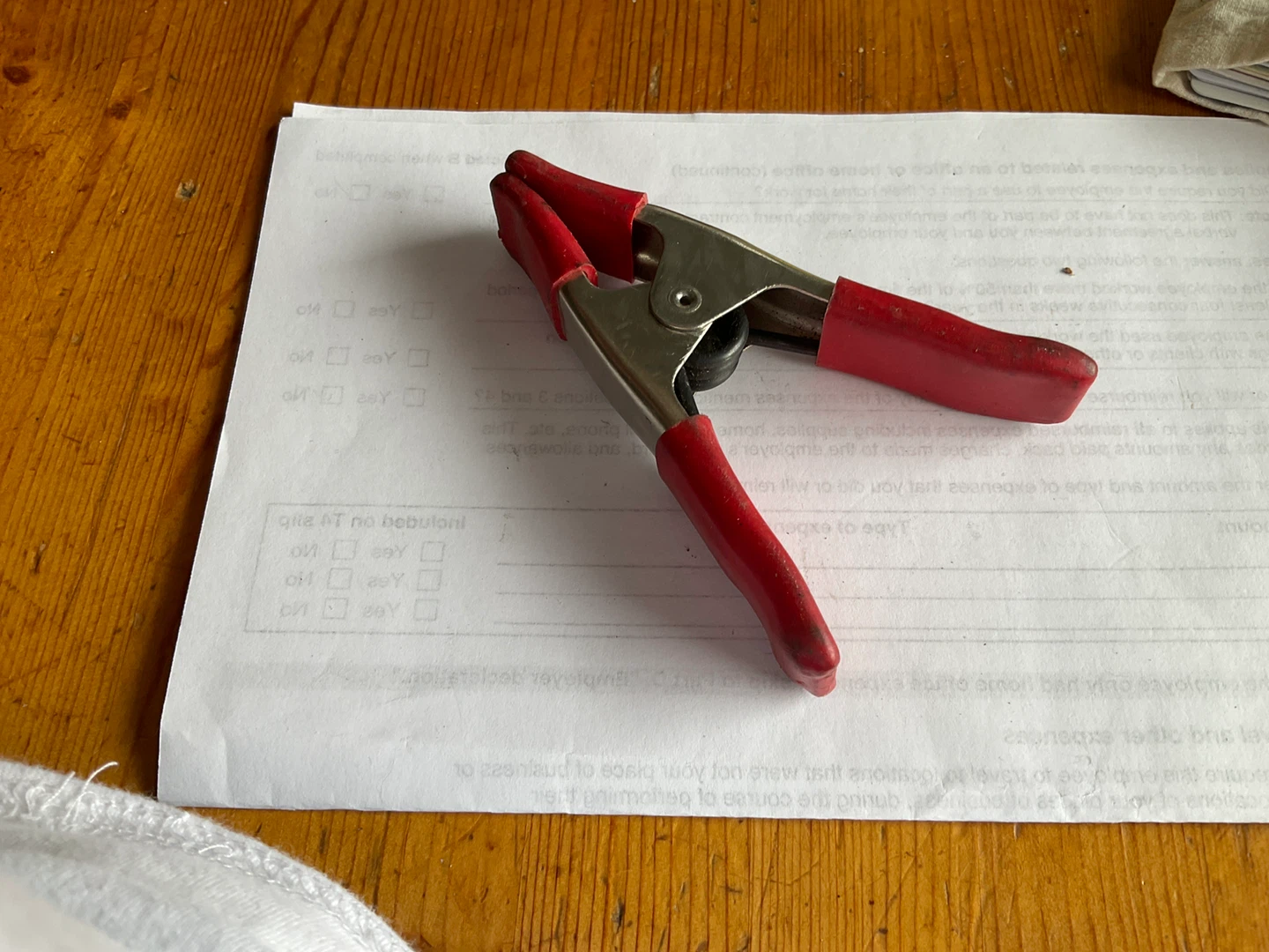 Spring Clamp with Red Handles