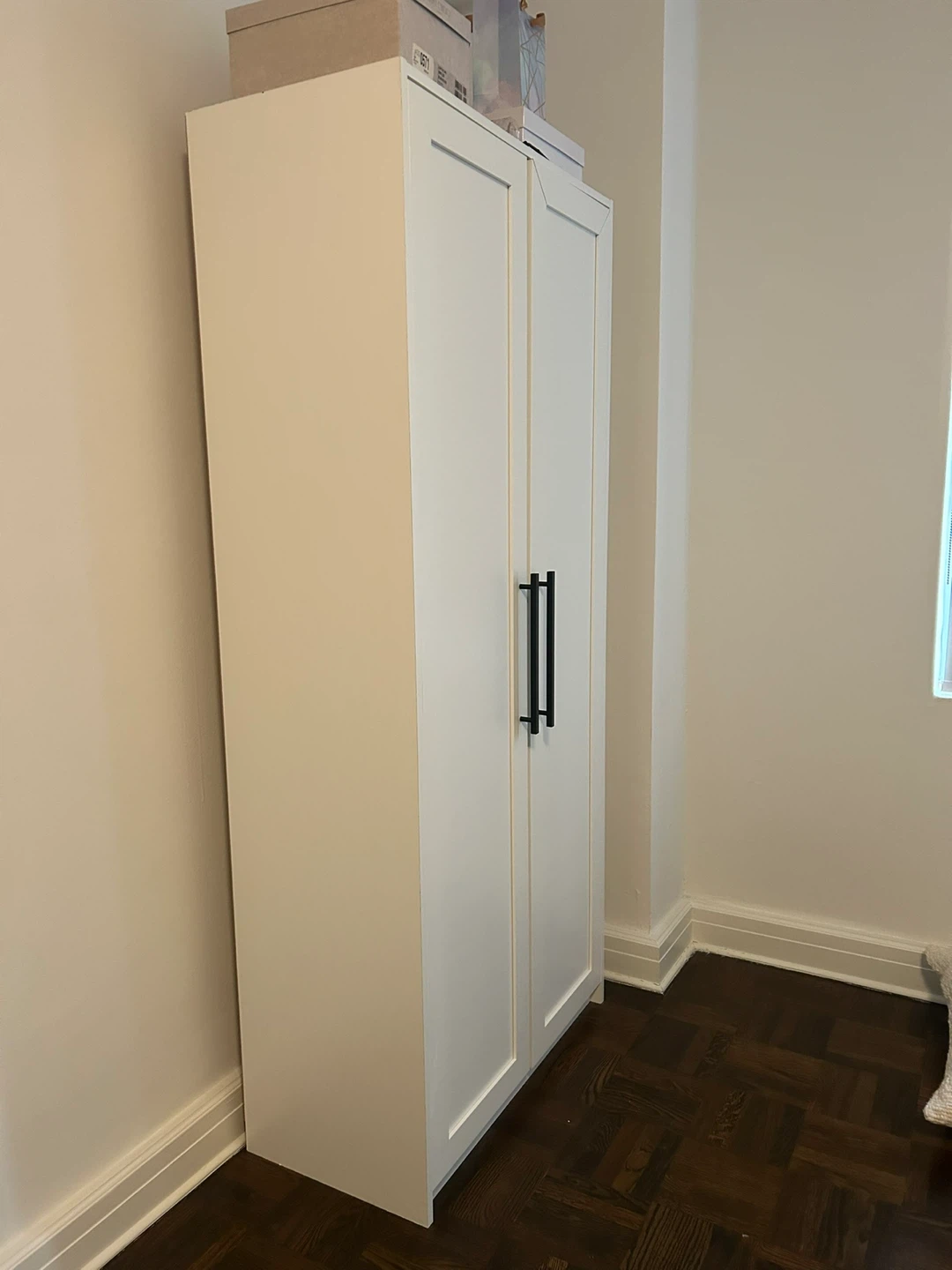 White Double Door Storage Cabinet Wardrobe - photo 3