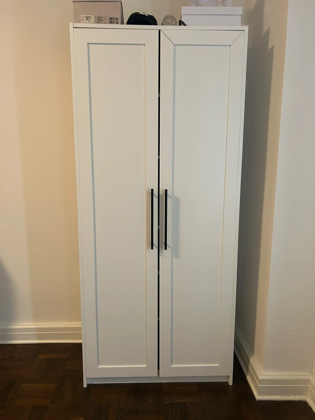 White Double Door Storage Cabinet Wardrobe