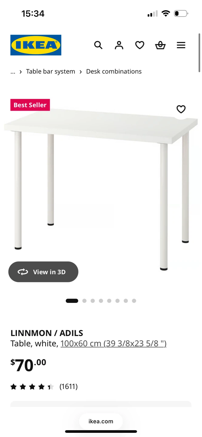 IKEA LINNMON / ADILS White Desk - photo 2