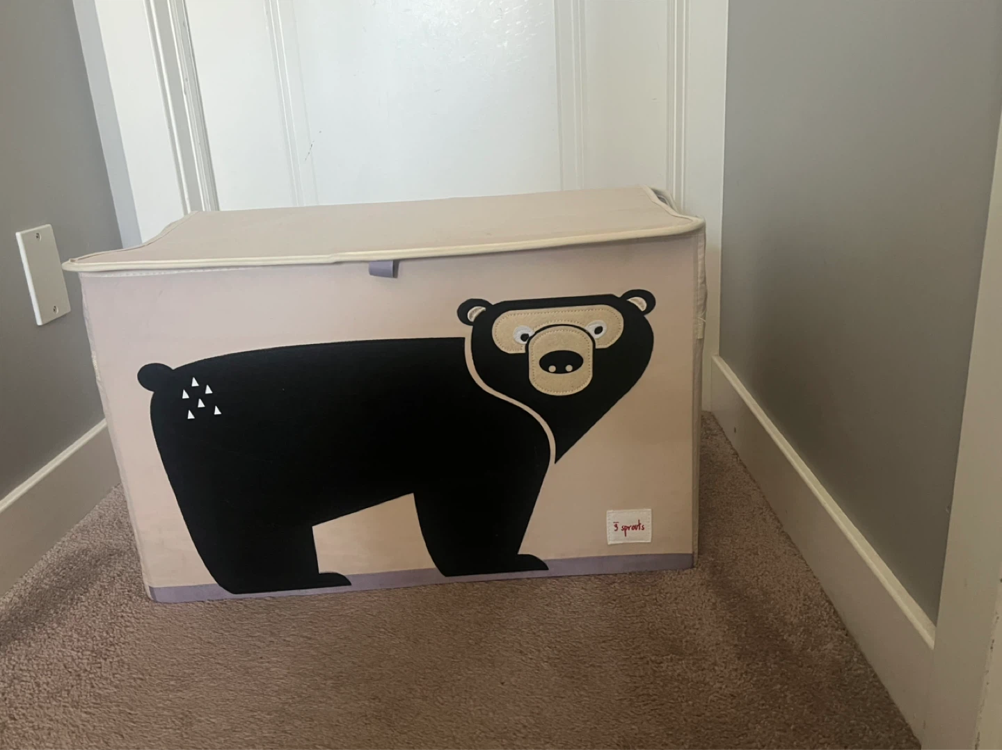 3 Sprouts Storage Bin with Bear Design