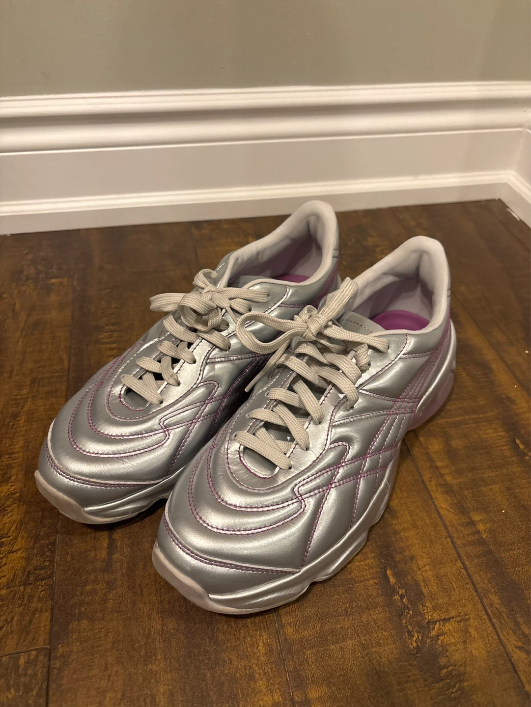 Puma dua lipa Women's Silver & Purple Butterfly Sneakers