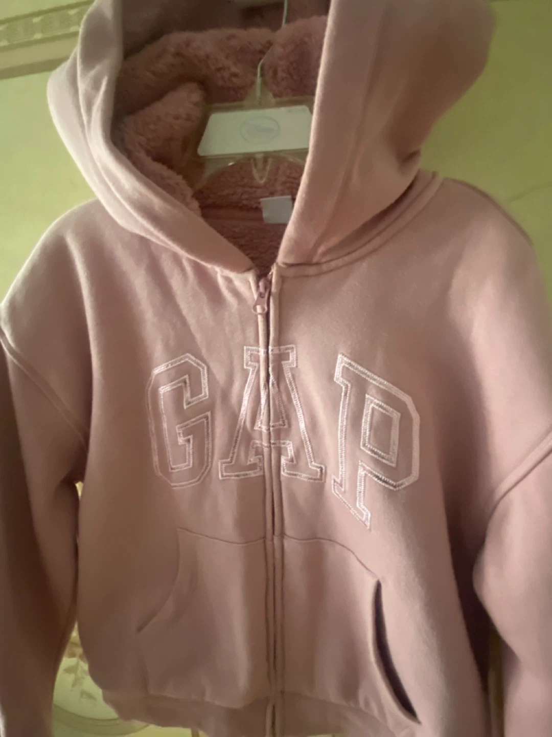 🌱Gap Kids Pink Sherpa Lined Zip-Up Hoodie XXL (14-16) - photo 2