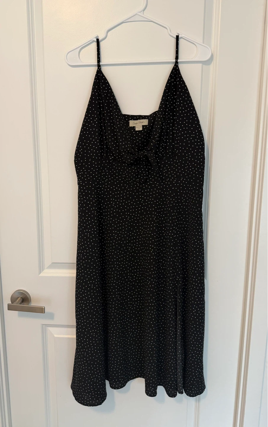 Charlie Paige Black Polka Dot Slip Dress Size L/G