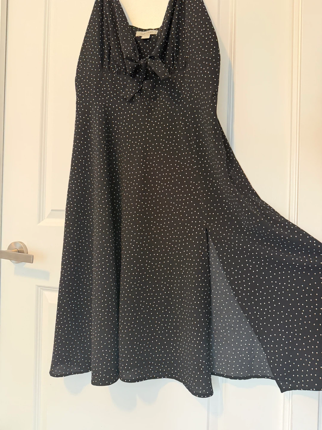 Charlie Paige Black Polka Dot Slip Dress Size L/G - photo 5