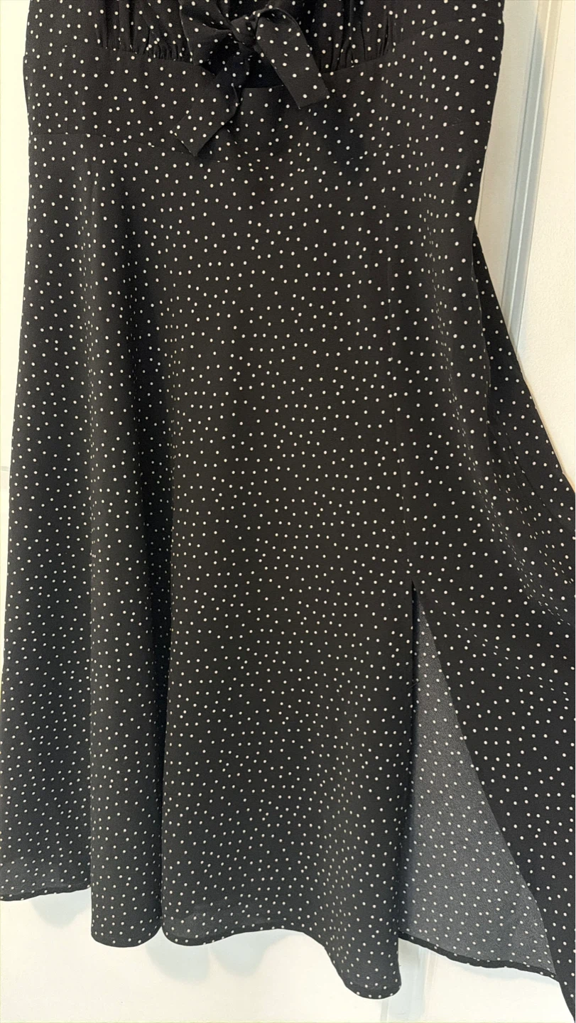 Charlie Paige Black Polka Dot Slip Dress Size L/G - photo 4