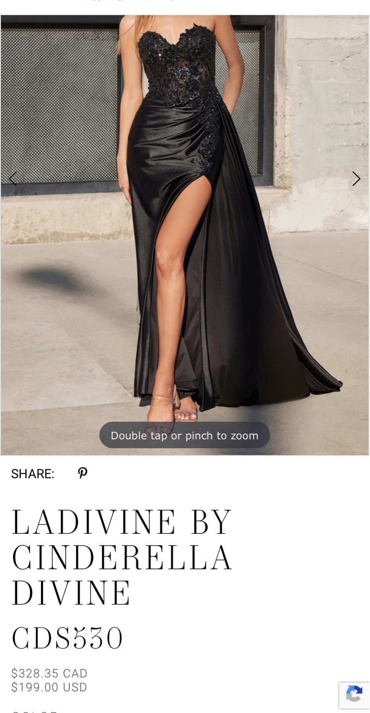 LADIVINE Black Sequin strapless Corset Gown Size 4 - photo 3