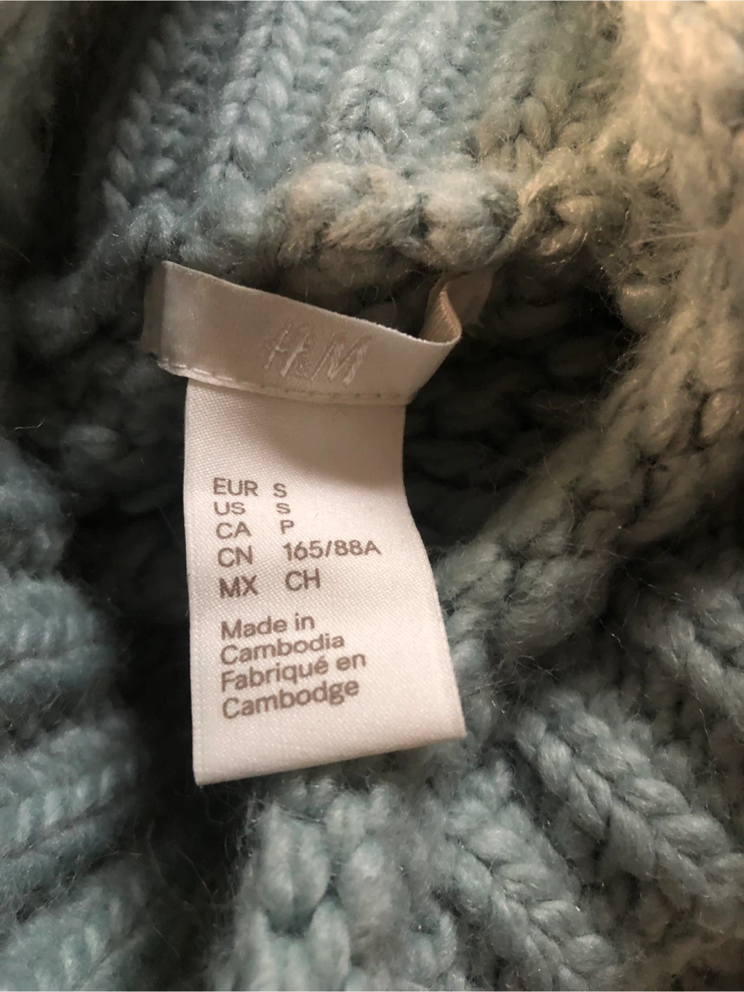 H&M Light Blue Knit Turtleneck Sweater - Size S - photo 2